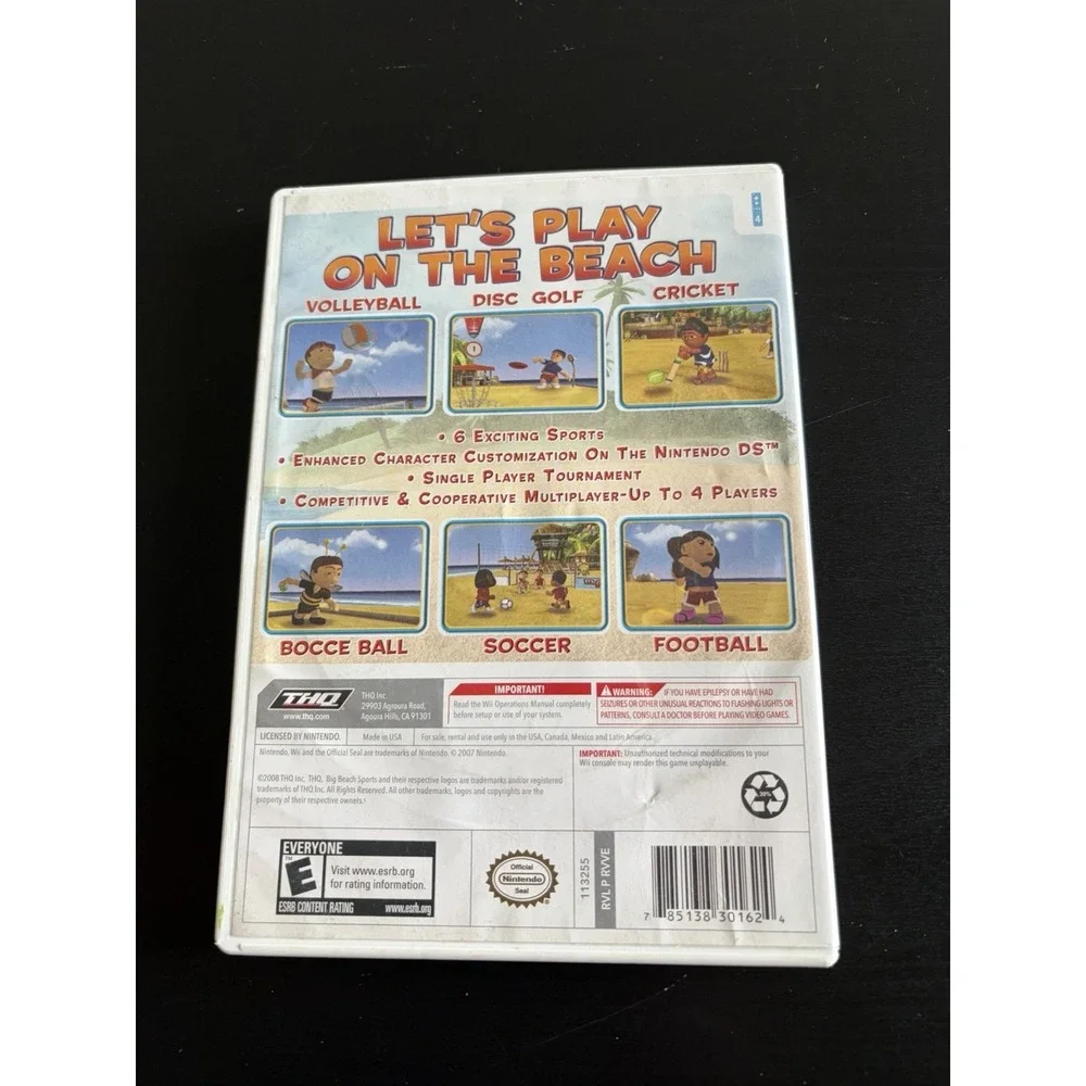 Big Beach Sports Nintendo Wii Video Game With Case‎ And Disc